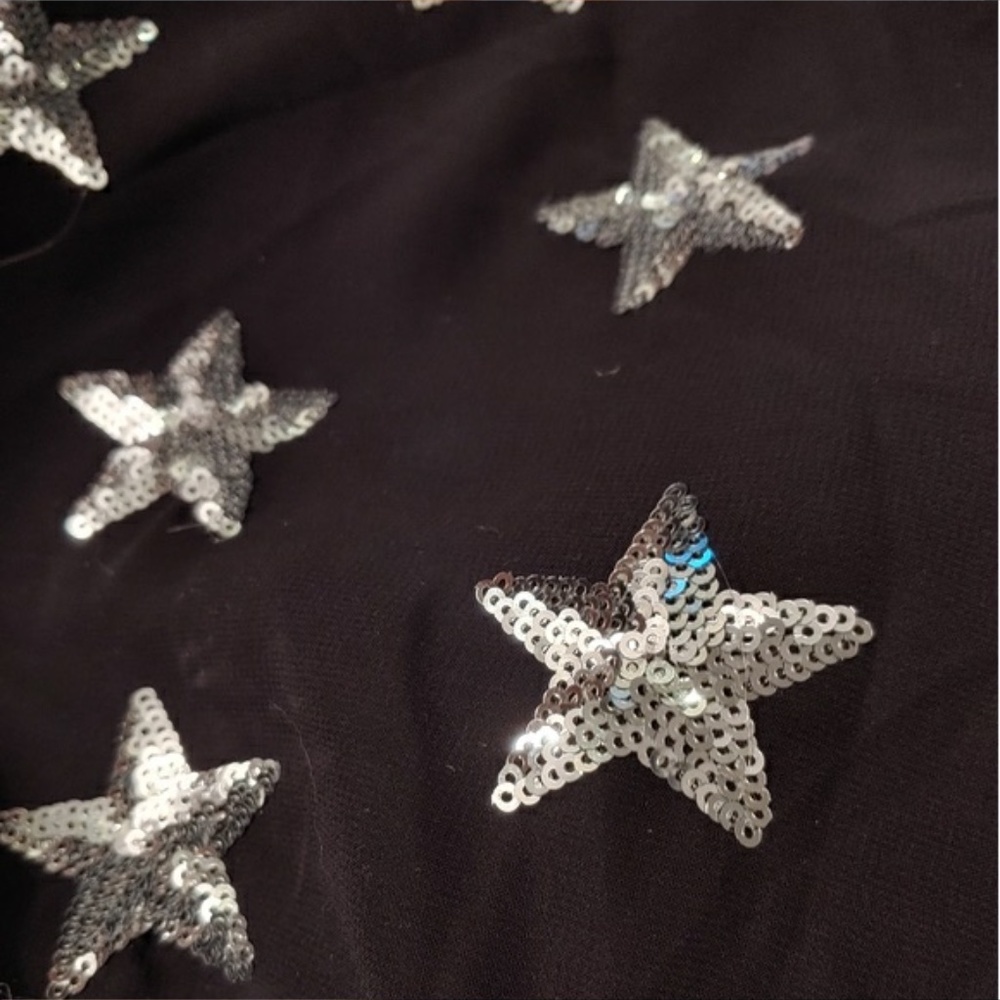 Buddy Love Gal Disco Silver Star Skirt M NWT